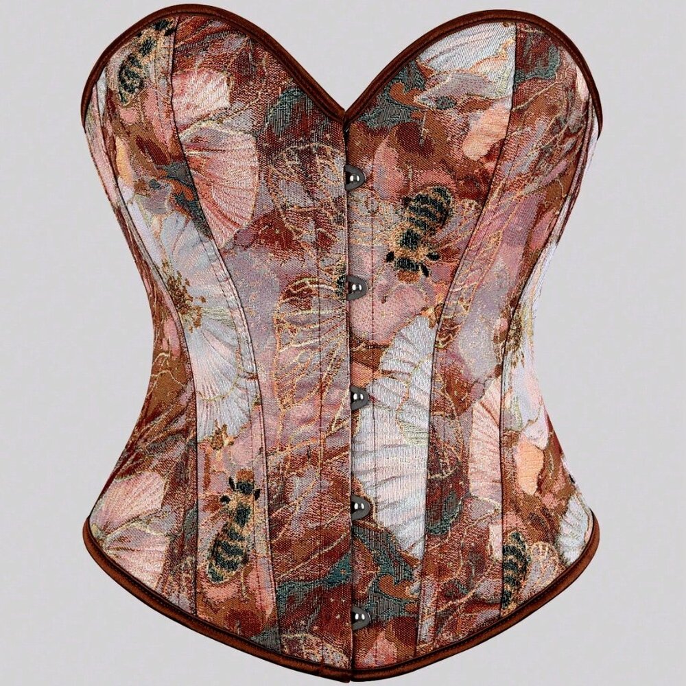 SHEIN Y2K Bee Jacquard Boned Corset Top Plus Size 2XL NWT - Picture 3 of 11